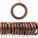 Handmade Classic Wooden Curtain Rings for Window and Door Decoration Wood Drapery Rod Rings for Home Decor-(50 Pcs, Inner Dia : 1.75)