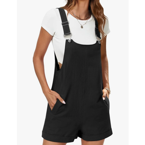ANRABESS Women's Short Overalls Summer Adjustable Strap Loose Fit Bib Shortalls Rompers Travel Vacation Clothes , Size L