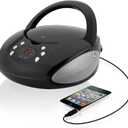 GPX, Inc. Portable Top-Loading CD Boombox with AM/FM Radio and 3.5mm Line in for MP3 Device - Black (Pack of 1)