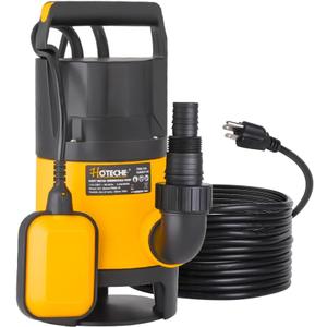Hoteche Submersible Sump Pump 1/2 HP Portable Utility Thermoplastic Water Pump 2000GPH Heavy Duty High Flow Pump for Basement, Flooding, and Pool Draining