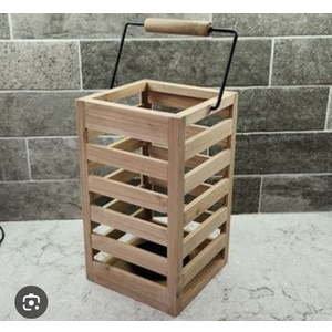 Natural Wood Open Frame Lantern