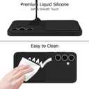 Designed for Samsung Galaxy S25 Plus Case with Card Holder for Women Men Soft Liquid Silicone Cover [Microfiber Lining] Shockproof Slim for Samsung Galaxy S25 Plus Wallet Case Black