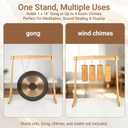 Wooden Wind Chime Stand & Gong Stand for 14 Inch Gong or 4 Koshi Chimes, Portable Tabletop Display Stand for Meditation, Sound Healing, Yoga Studio, Indoor Use with Base