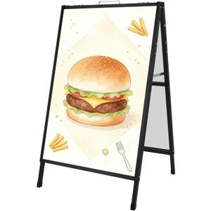 Heavy Duty 24x36 A-Frame Sidewalk Sign Double Sided Metal Sandwich Board