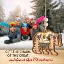 Wild Bear Christmas Ornament 2025 - Woodland Animal Gifts for Women Men Boy Girl Kid, Unique Bear Lover Gifts, Wooden Christmas Ornaments for Tree Decor - Holiday Keepsake & Xmas Gift Exchange Idea