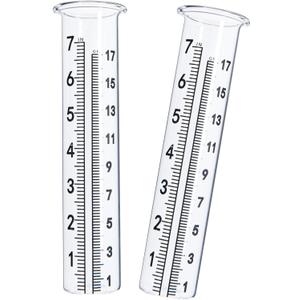 7" Capacity Rain Gauge Glass Replacement Tube with Lip for Yard Garden (2)
