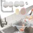 Kitchen Sink Triangle Tri-Holder Filter, Kitchen Sink Strainer, Sink Drain Strainer, with a Triangular Gray Rack and 200PCS Large Size Filtering Mesh Bags for Kitchen Leftover