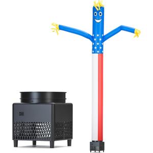 6ft Sky Air Puppet Dancer Inflatable Waving Tube Man with Lights & Built-in Blower - Wacky Waving Wind Flying Dancing Tube Guy for Business Promotion Stand Out Advertising