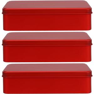 Homoyoyo 3pcs Metal Tins with Lid Rectangular Cookie Storage Boxes for Treats for Travel Organizing Items Versatile Metal Containers Sleek Design