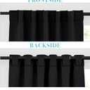 RYB HOME Short Bedroom Blackout Curtains - Small Window Treatment Set Energy Saving Thermal Insulated Drapes for Living Room/Nursery/Kitchen, 42-inch Wide x 45-inch Long, Black, 2 Panels