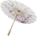Milltrip Oiled Paper Umbrella, Handmade Chinese Plum Blossomm Parasol, Retractable & Rainproof, 21.7” for Weddings, Photography, Cosplay, Dance Props, Asian Decor, with Elegant Wooden Handle