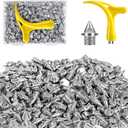 YUNVI 3/16 Inch Track Spikes,Stainless Steel Pyramid Shoe Spikes with Wrench for Track and Cross Country,Replacement for Sprint Sports Short Running Shoes