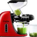 Cold Press Juicer Machines, Fretta Slow Masticating Juicer, BPA-Free Juicers, Extractor de Jugos y Vegetales, 3-inch Large Feed Chute Juice Maker, Juice Extractor with Quite DC Motor, 200W(Red)