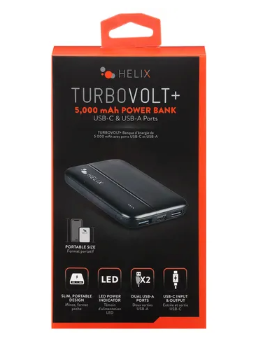 Helix Power Bank, 5000 mAh, Portable Size