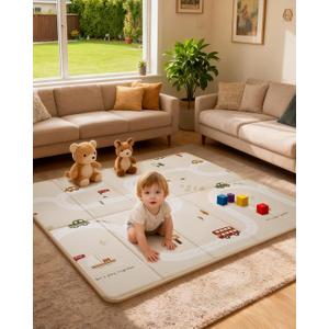 Oneye Baby Play Mat, 50 x 50 Inch Floor Mat with XPE Foam, Indoor& Outdoor
Foldable & Reversible Baby Floor Play Mat, Perfect Baby Foam Playmat for Baby Playpen, Waterproof PlayMats for Babies