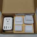 International Travel Adapter Set, US to UK/EU/South Africa/India Universal Power Adapter- 4 AC Outlets 4 USB Ports (2 USB C), Travel Plug Adapter Kit Include Type G/C/M/D Detachable Plug