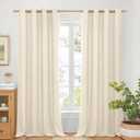 BGment Linen Curtains for Living Room 90 Inch Length 2 Panels Set, Light Filtering No See Through Burlap Window Treatments Sheer with Grommet Farmhouse Decor for Bedroom, Each 52 Inch Wide, 52"W x 90"L (Pack of 2), Linen