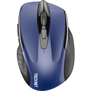 TECKNET Wireless Mouse (2.4G & BT5.0/3.0) Silent 4800 DPI Computer USB A & Bluetooth Mouse 6 Buttons, Wide Compatibility - Blue