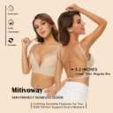 Low Back Bras-Seamless Deep-V Plunge Invisible Backless Bra-Lightly Lined Underwire Halter Multiway Low Cut Bra (Beige, XXL)