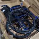 Drive Medical Blue Streak Lightweight Wheelchair - Portable Folding Mobility Aid - Swing-Away Footrests - Desk Arms - Durable Steel Frame - Easy Transport & Storage - 20-Inch Seat