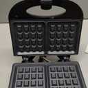 Elite Gourmet Maxi-Matic Electric Nonstick Belgian Waffle Iron Snack Maker Machine, Breakfast, Sandwiches, Compact & Portable, 2 Slice, Black