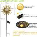TAKE ME Sun Solar Lights Outdoor Waterproof Metal Garden Stakes for Patio Yard Walkway LawnPatio Mothers Gifts Mom Wife Grandma (Sun)