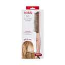 KISS Dry and Style Heat Brush, Wet to Dry Detangling and Volumizing Hot Comb, Tourmaline Ceramic Bristles, 2 Temperature Settings, Ultra Lightweight Handle, 360 Swivel Power Cord
