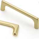 Asidrama 10 Pack 3.75 Inch(96mm) Brushed Gold Kitchen Cabinet Handles, Cabinet Pulls Kitchen Cabinet Hardware for Cupboard Drawer Pulls