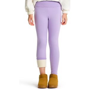 Girls Thermal Fleece Lined Leggings, Warm Winter Yoga Pants for Kids Toddlers Youth (Purple, XXL)