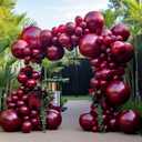 Burgundy Balloons Double Stuffed Red Maroon Balloon Garland Different Sizes 18/12/5in Ruby Red Balloon Arch Kit for Birthday Christmas Bridal Wedding Party Decorations