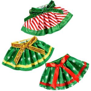 JOYIN 3 Pcs Christmas Skirts for Doll, Xmas Green Santa Clothing Dance Dress Accessories Set for Christmas Decorations and Specials