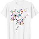 Cute Sewing Dandelion Flowers Quilting Quilter Sewer Tee T-Shirt, Large