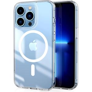 CACOE Magnetic Case for iPhone 13 Pro 6.1 inch-Compatible with MagSafe & Magnetic Car Phone Mount,Not Yellowing Anti-Scratch (Clear)