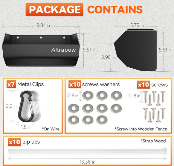 4.5 Quart Hanging Goat Feeder [Material of Metal] with Clips and Nylon Tie Wraps, Fence Feeder [Sturdy and Durable] for Goat, Pig and Dog, Blue, 4 Pack