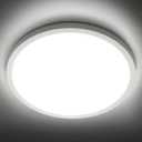 SunRider LED Flush Mount Ceiling Light Fixture, 5000K Daylight White, 2400LM, 12 Inch 24W White Round Flat Bedroom Lights, 240W Equiv. Non-Dimmable