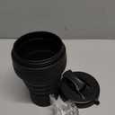 Collapsible Protein Shaker & Water Bottle Food-Grade, Leakproof Lid 600mL/20oz Shaker Cup - Reusable Silicone Shaker Cups for Protein Shakes with Mixing Ball for Gym-goers & Travelers (Full Black)