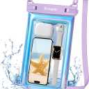 Waterproof Phone Pouch Floating for Beach Essentials, IPX8 Underwater Cell Phone Holder with Lanyard for iPhone 16 15 14 Pro Max, Galaxy S24/23/22 (Iridescent - [10 inch], Extra Large [10inch])