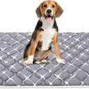Bubble bear Dog Crate Mat - Ultra Soft, Washable & Anti-Slip Kennel Pad for Small/Medium/Large Dogs, Dark-Hued to Hide Stains (36"x23") (Gray)