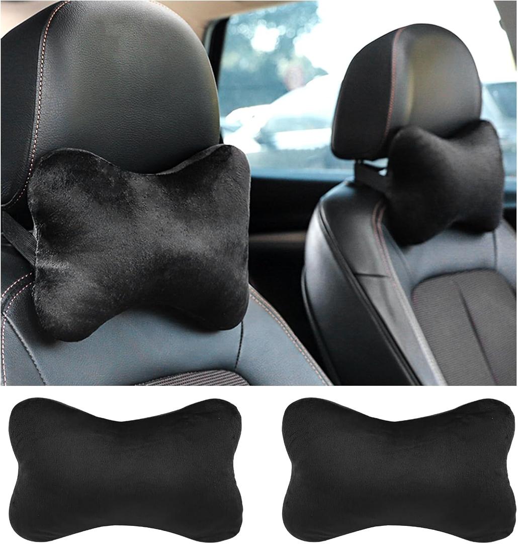 2PCS Car Headrest Pillow,Soft & Comfortable Car Neck Pillow for Driving Fatigue Relieve,All-Season Universal Cars Head Rest Pillows Automotive Interlor Accessorles for Cars,SUVs