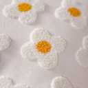 ARTMAGIC Daisy Embroidery Floral Throw Pillow Covers Spring Summer Decorative Pillowcase Square Cushion Cover for Couch Sofa Bed Living Room Bedroom Decor (18x18 Inches, Daisy Beige)