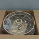 Boho Rattan Lamp Shade, 12.6" Top x 12.6" Bottom x 7.68" High, Natural Rattan & Linen Double Layer Lamp Shades for Floor Lamps Table Lamps Chandelier, UNO Fitter Lampshade Replacement, Easy Assembly