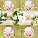 50pcs Wildflower Paper Plates, 7 Inch Disposable Wild Floral Party Plates for Spring Birthday Wedding Bridal Baby Shower Tea Party Decoration Supply