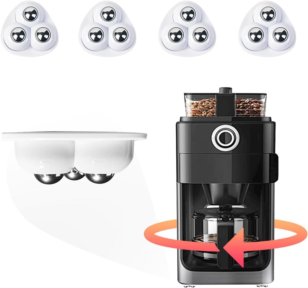 Appliance Casters - Furniture Sliders & Appliance Rollers for Kitchen, Coffee Machine, Blender, Oven - Helps Mom or Wife Easily Solve Countertop Sliding (White, 4pcs)
