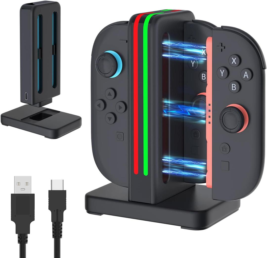 3 x Switch 2 Joycon Charger 4 in 1 Switch 2 Charging Dock Only for Switch2 Joycon Controller, Portable & Detachable
