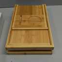 Home It Premium Foldable Bathtub Tray - Bamboo Waterproof Bath Tray for tub Caddy - Wooden Holder for Wine, Book, Soap, Phone, Luxury Gift for Men & Women - Expandable, Fits Most Tubs in Bathroom