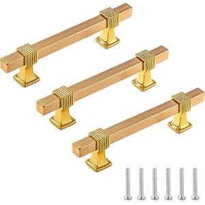 Dntorx 3.78 Inch Gold Kitchen Cabinet Handles - 30 Pack, Modern Cabinet Pulls Hardware for Kitchen Bathroom Drawer Cupboard