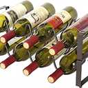 REDANT 2-Tier Stackable Wine Rack for Countertop - Metal Wine Bottle Holder, Small Wine Storage Organizer for Inside Cabinet, Kitchen, Bar, or Dining Room, Holds 8 Bottles, Bronze