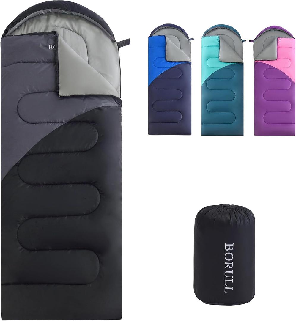 Sleeping Bags for Adults Cold Warm Weather,Backpacking Compact Lightweight Camping Sleeping Bag with Compression Sack for Kids,Camping Essentials Gear for Hiking,Travel,Climb,Outdoor, Indoor, 3 Seasons50F-70F