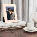 Fun Memories 5x7 Picture Frame - 3pcs Pink Enamel Glass Photo Frame with Gold Metal Edge & Easel for Display Picture Frame on Countertops, Tabletops, Bookshelves, Desks, Walls (Pink/Gold)