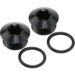8AN 8 ORB O-ring Seal Boss Socket Port Plug Block Off Fitting Adapter Aluminum Black, Pack of 2